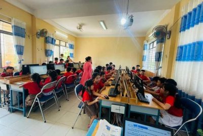 Lễ đón trẻ mầm non 5 tuổi tham quan Trường Tiểu học Nghĩa Phương năm học 2023-2024